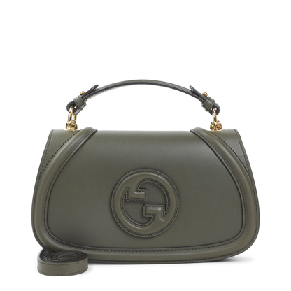 Blondie Medium Top Handle Bag in Forest Green Leather