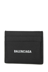 Grained Leather Cardholder in Black/White