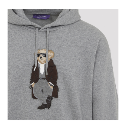 MAYFEYR - RALPH LAUREN PURPLE LABEL - Classic Light Grey Cotton Bear Hoodie - 790P08129001CLASSIC