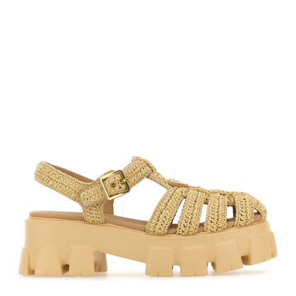 MAYFEYR - Prada - Raffia Monolith Sandals - 1X138NF0553L8WF0018