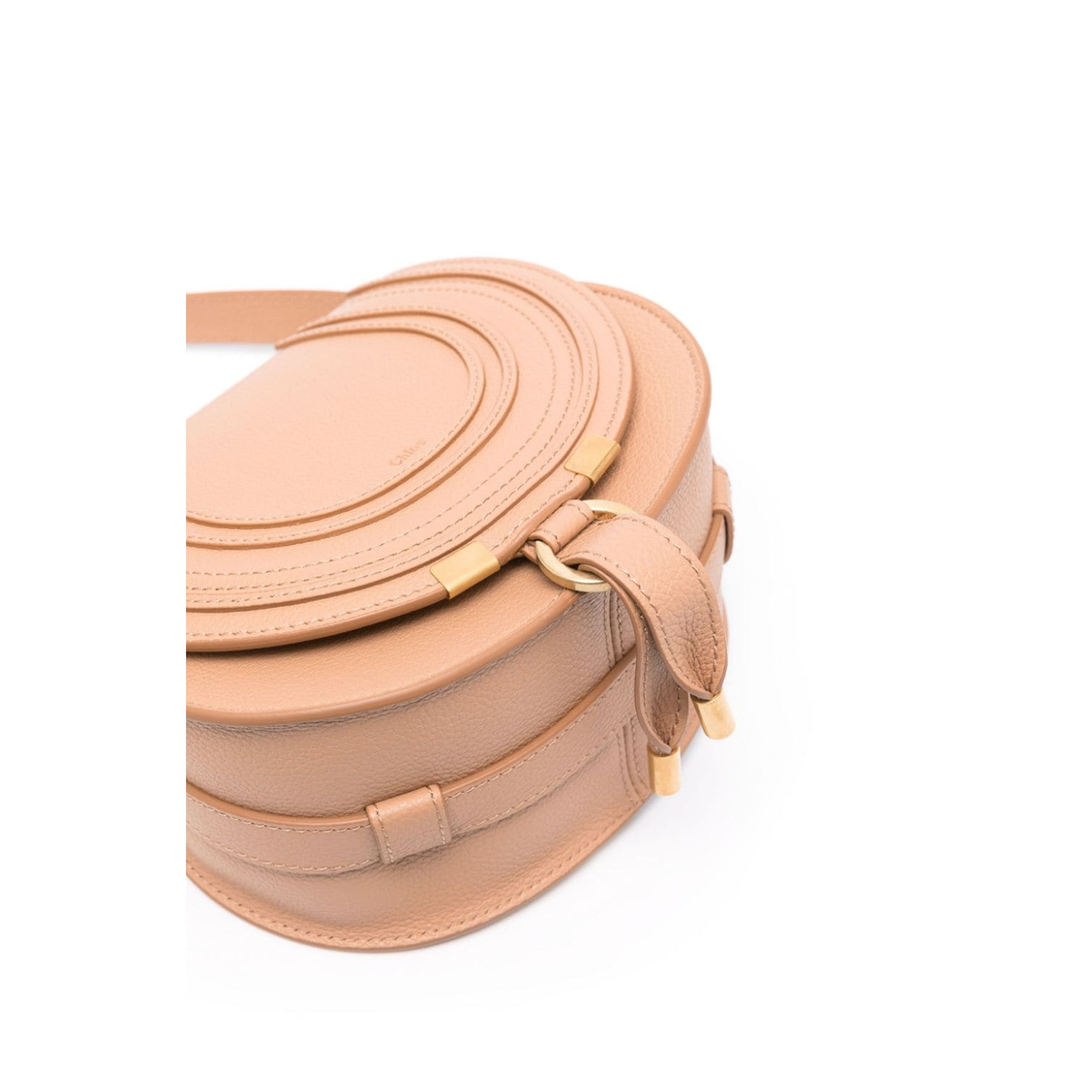 Marcie Small Calfskin Saddle Bag - Light Tan Brown
