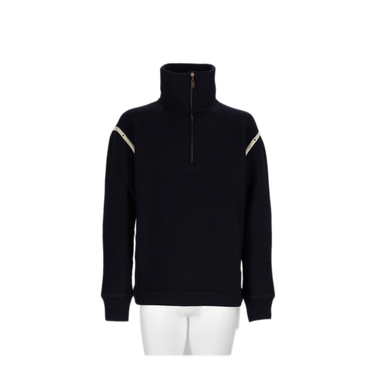Wool Half Zip High Neck Sweater