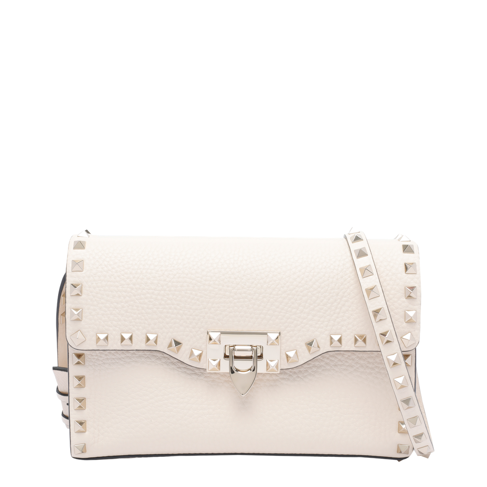 Small Rockstud Grainy Calfskin Crossbody Bag