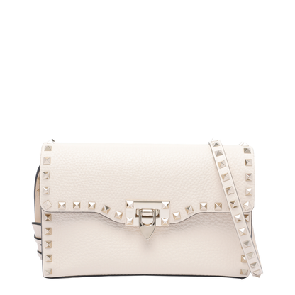 Small Rockstud Grainy Calfskin Crossbody Bag