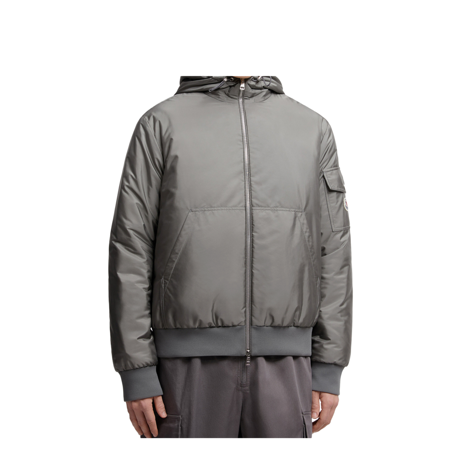 Gray Poiliot Hooded Short Down Jacket