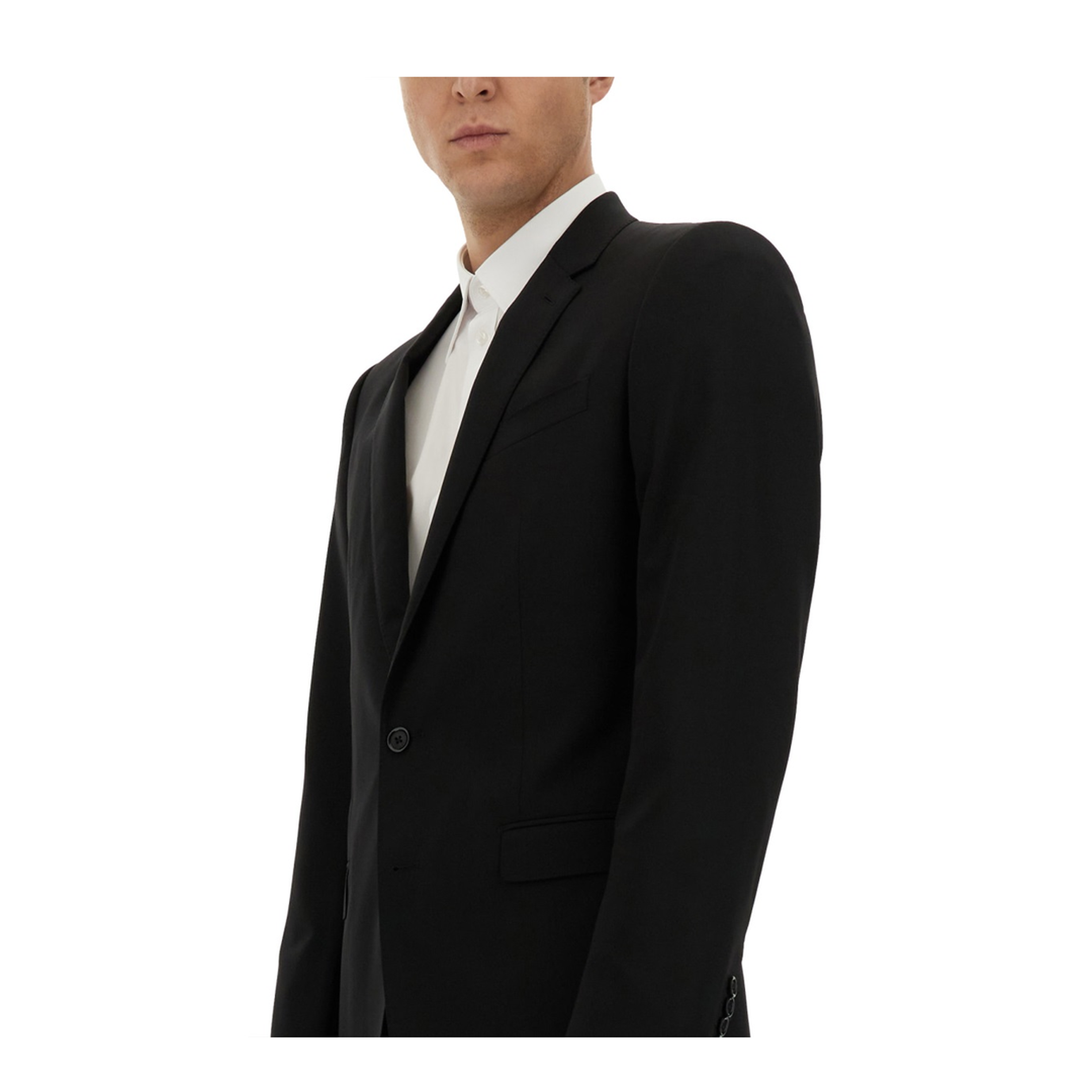 Two-piece suit in black wool