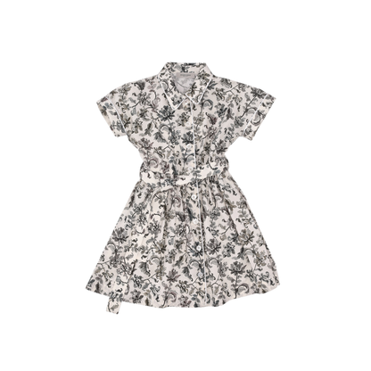 MAYFEYR - Golden Goose - Journey Shirt Dress Edge Piping Insert Light Cotton Canvas A.O. Flower Print - GKP02427P00246911737