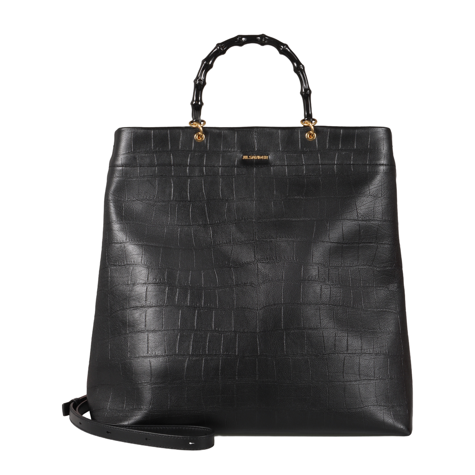 Crocodile Embossed Leather Tote Bag