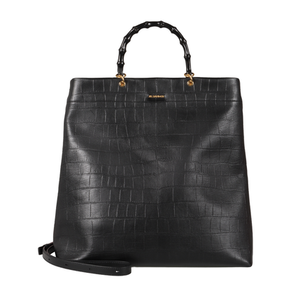 Crocodile Embossed Leather Tote Bag