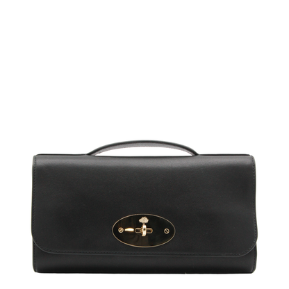 Lily Quilted Nappa Clutch - Black