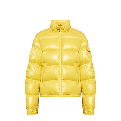 Yellow Levitha Hooded Short Down Jacket