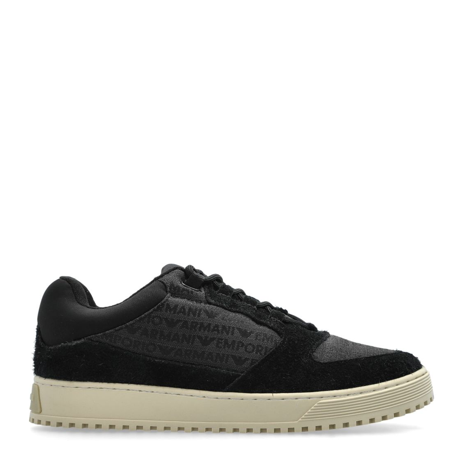 Sneakers in Suede and Jacquard with Logo Lettering