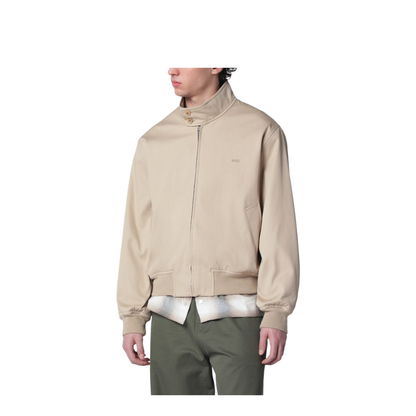 Beige Cotton Zip-Up Jacket