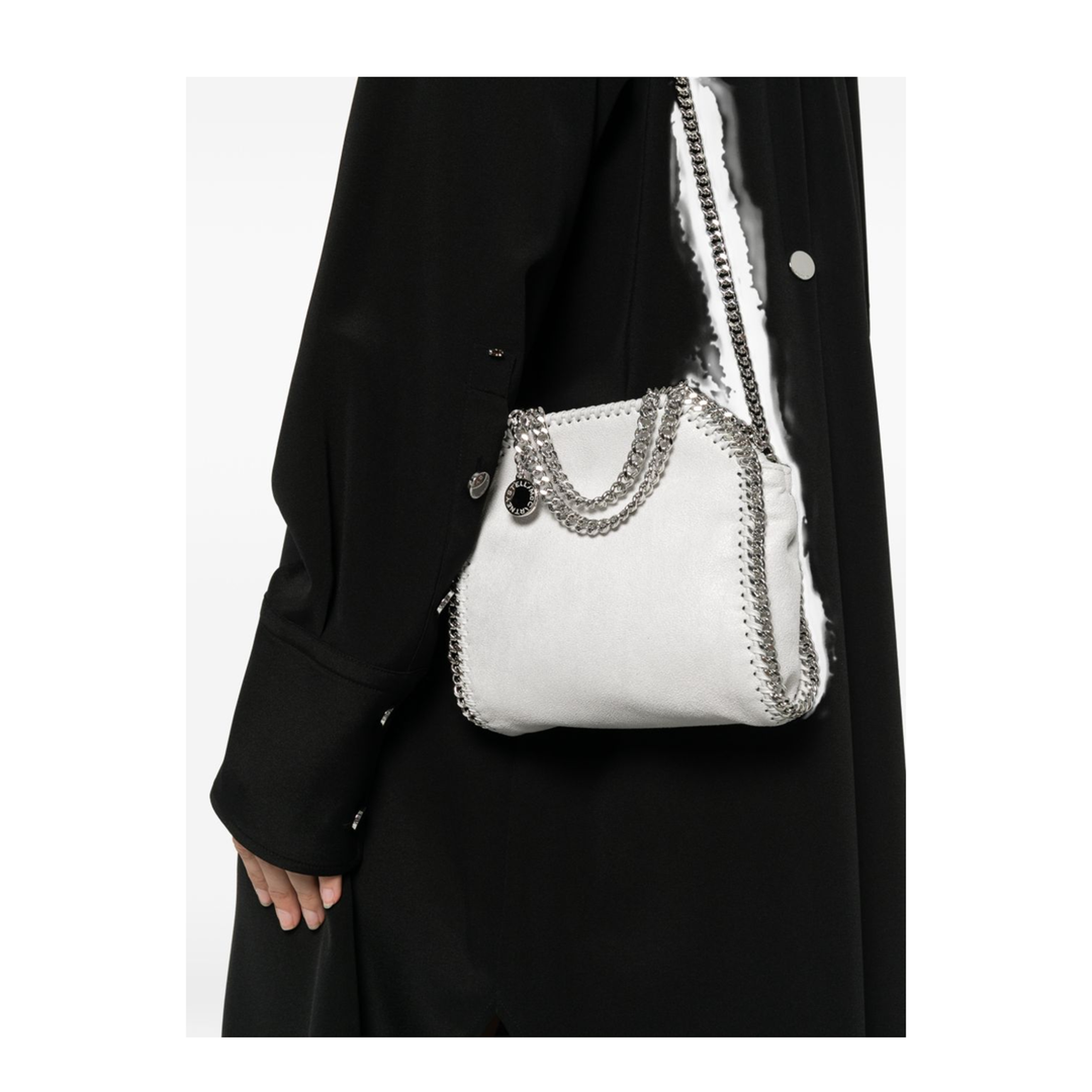 Falabella Tiny Polyester/Polyurethane Tote - Airlite Pearl Grey