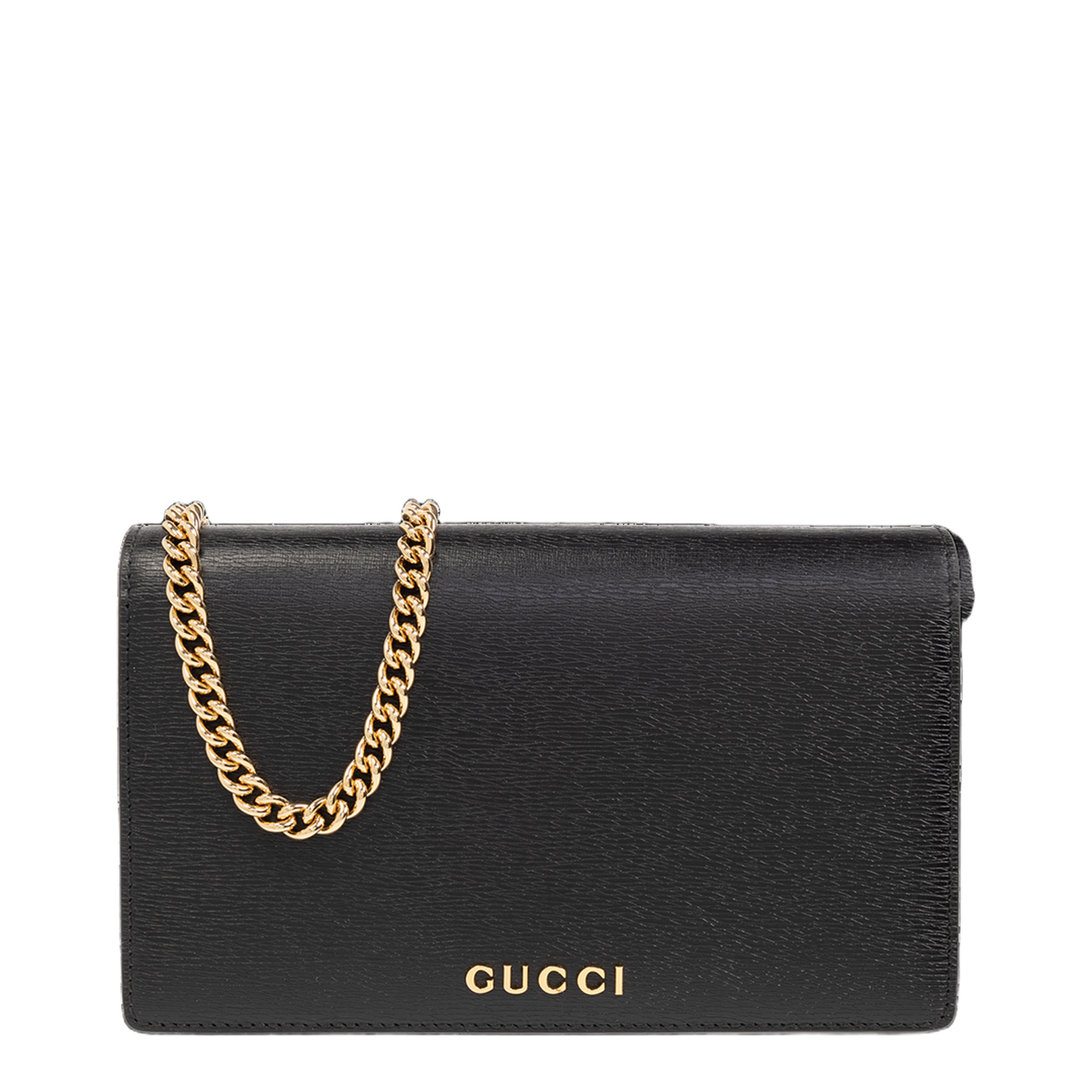 Leather Wallet On Chain - Black