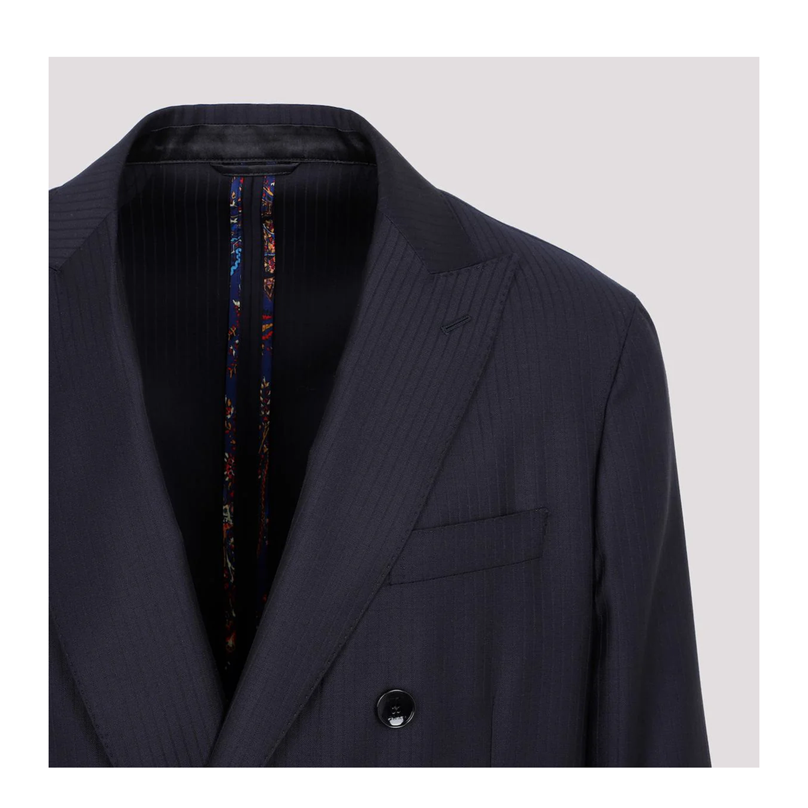 Double Breasted Blazer in Blue Wool