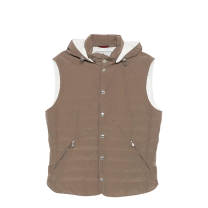 Hooded Vest Brown