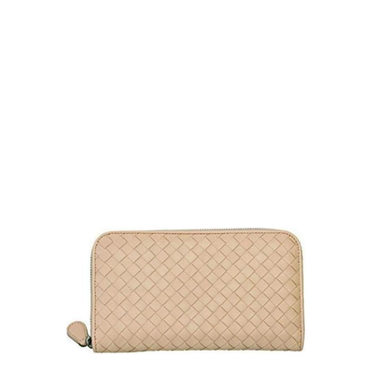 Intrecciato Leather Wallet - Beige
