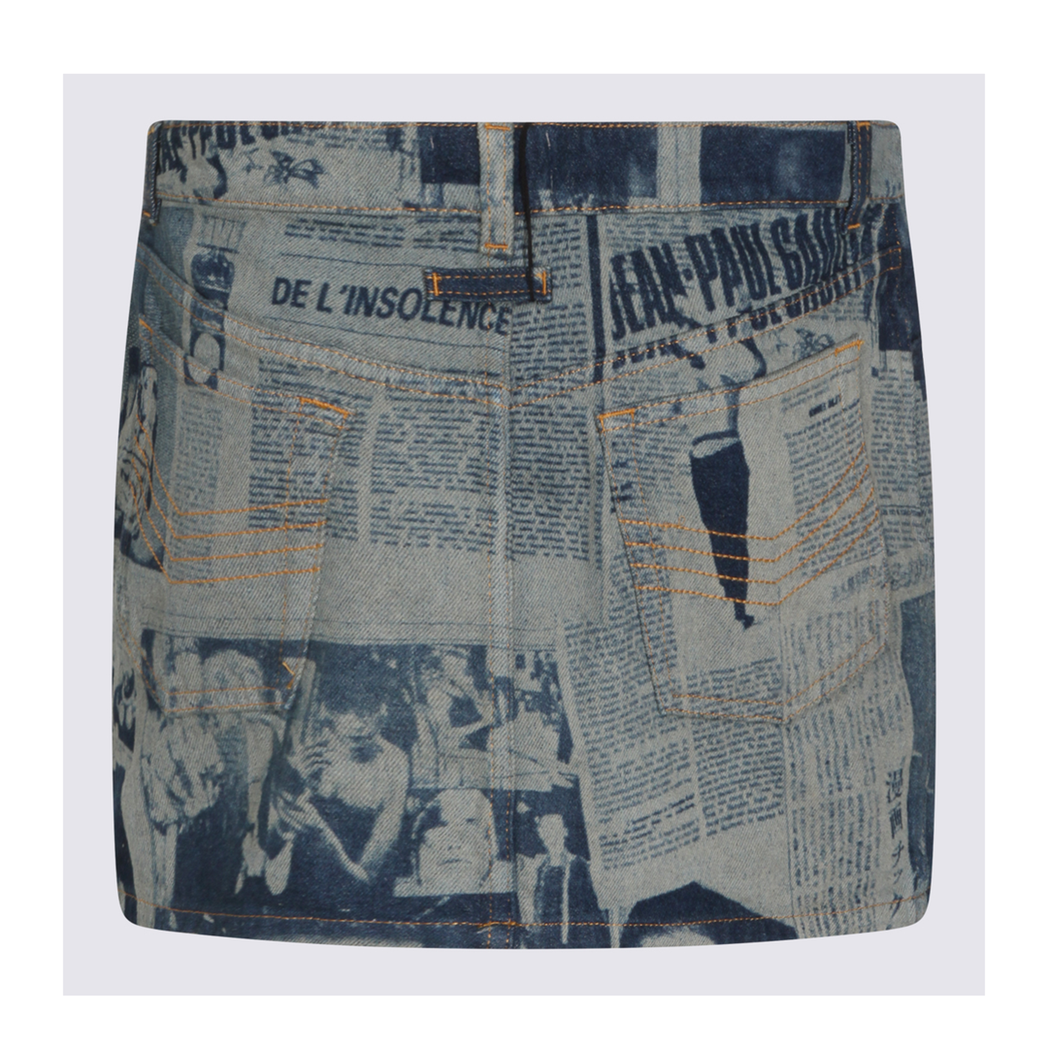 Miniskirt with Newspaper Print