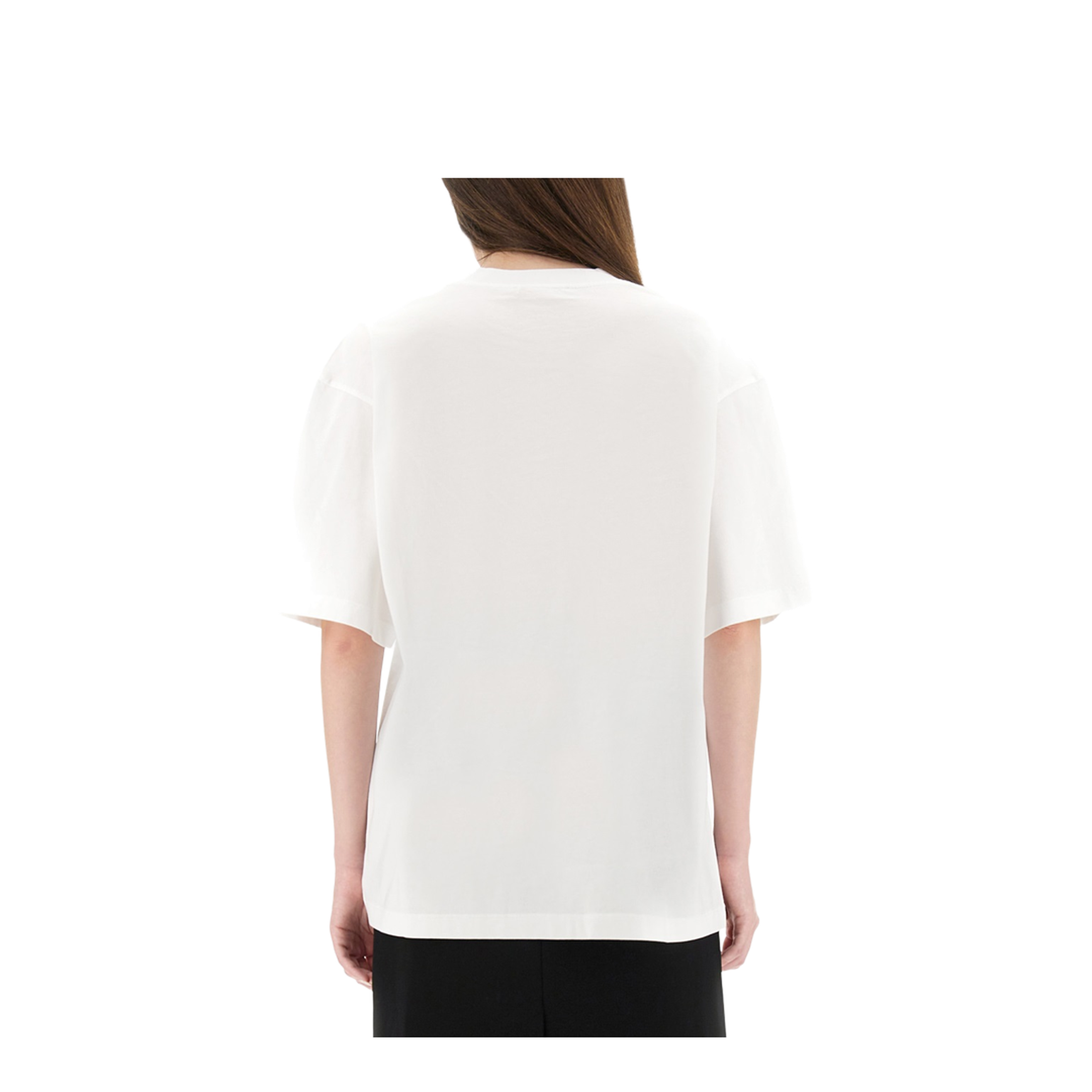 White Cotton T-Shirt with Tulip Print