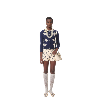 Sand Leather Small Rockstud Shopping Bag