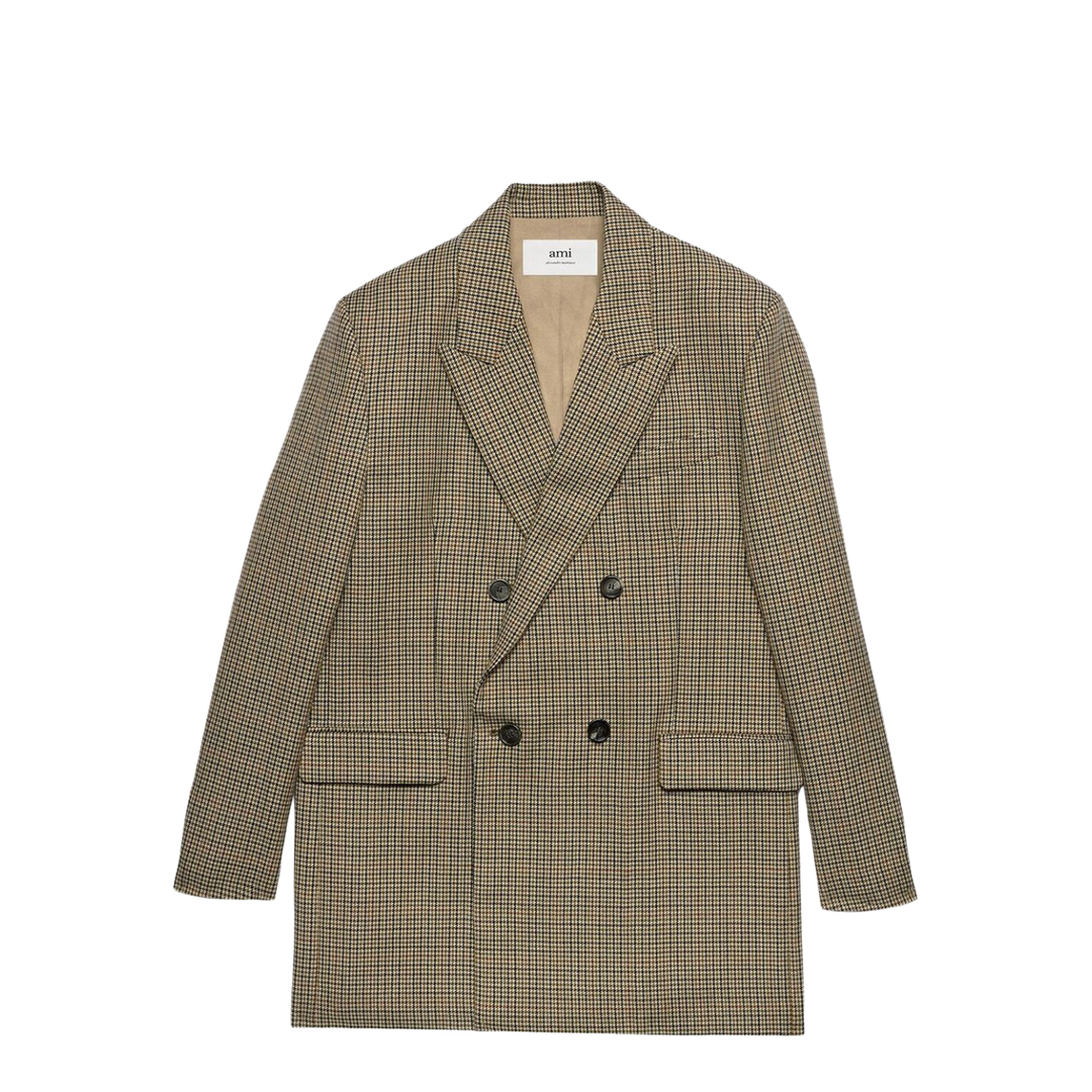 Virgin Wool Blazer with Pied de Poule Motif