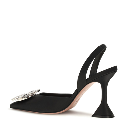 MAYFEYR - Amina Muaddi - Begum Slingback Pumps - C9S343855BEGBLACKSATIN