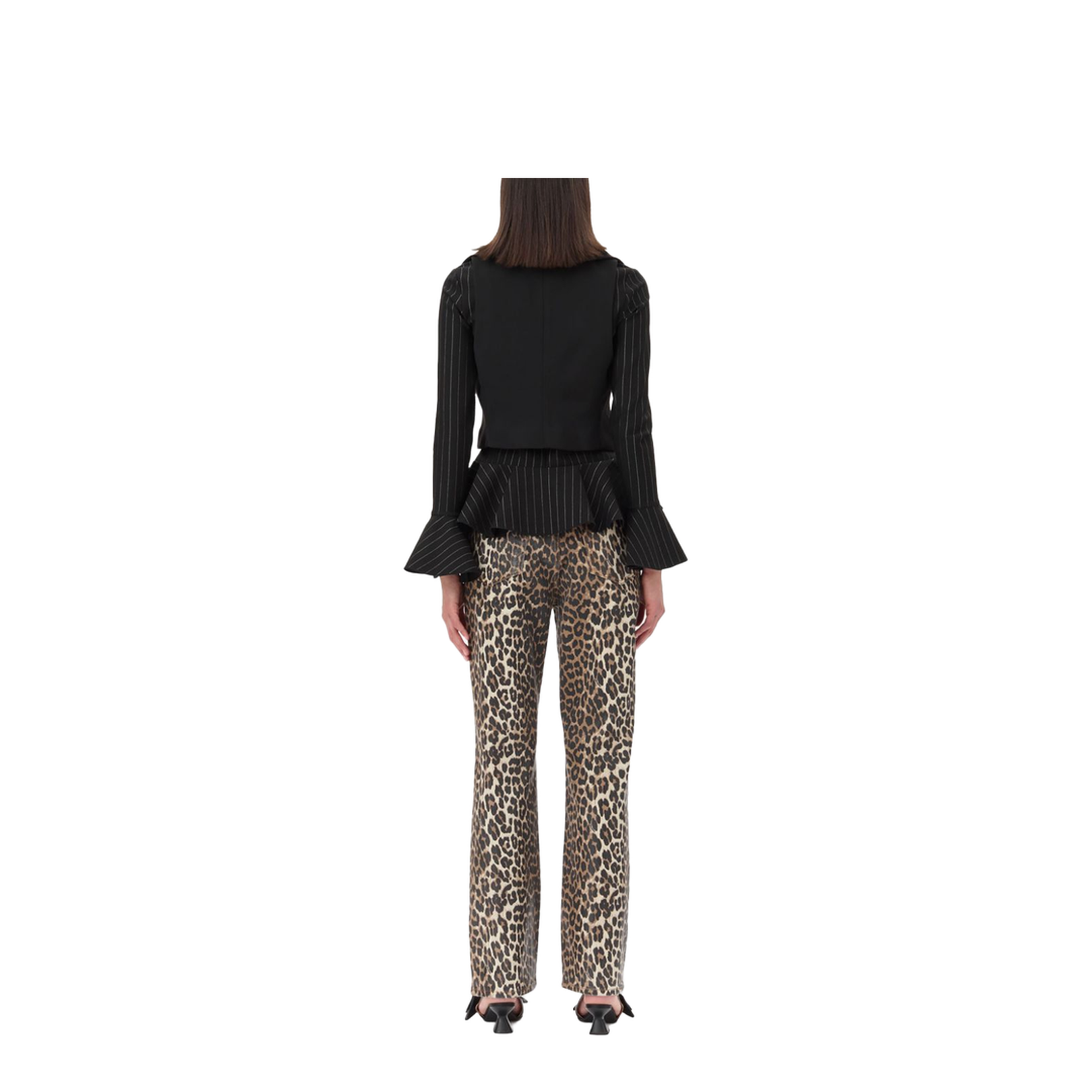 Black Recycled Polyester Crepe Texture Sweater