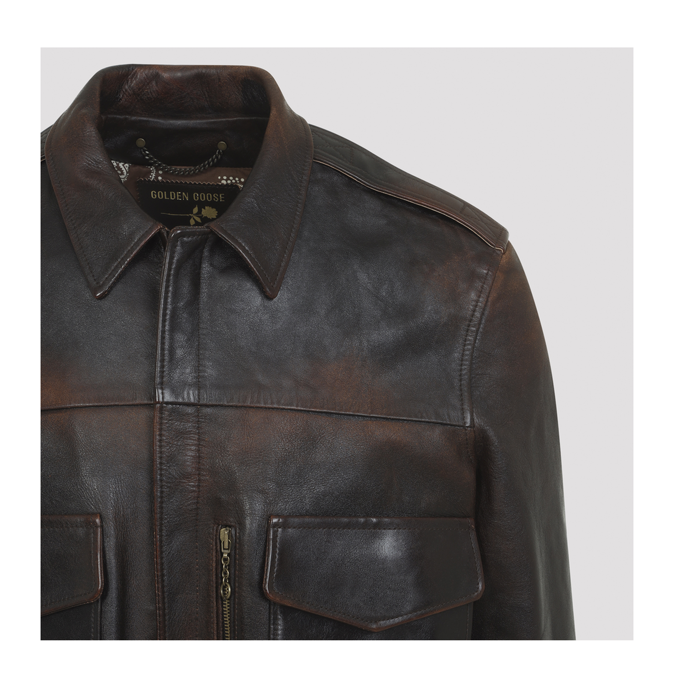 MAYFEYR - Golden Goose - Leather Bomber Jacket - GMP02502P00228855381