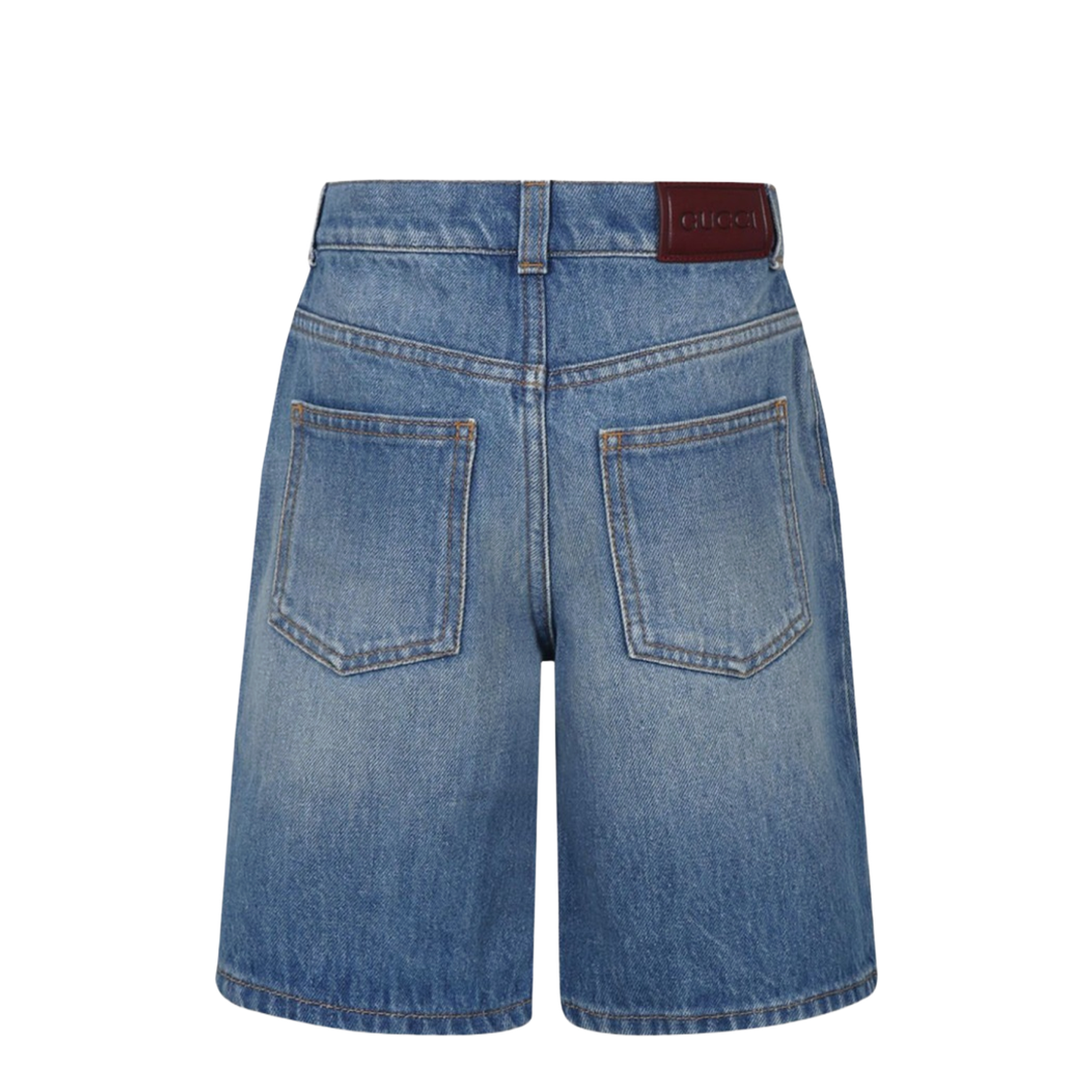 Denim Shorts with Web Ribbon