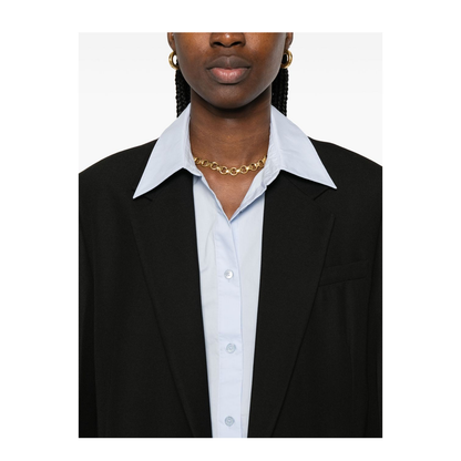 Wool Blend Single-Breasted Blazer Jacket