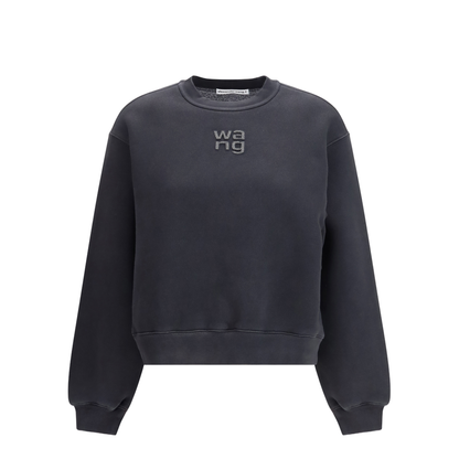 MAYFEYR - Alexander Wang - Crystal Hotfix Logo Sweatshirt - 4CC1261219