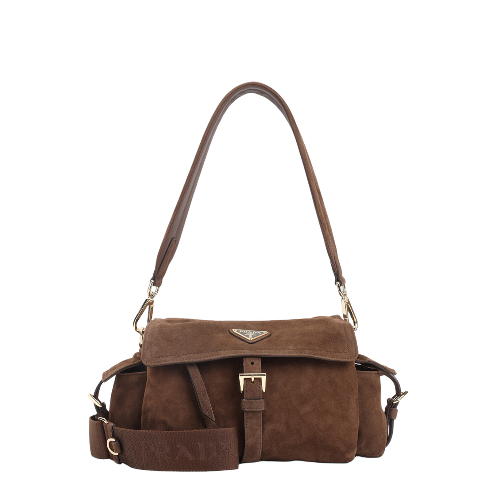 Cocoa Brown Explore Medium Suede Shoulder Bag