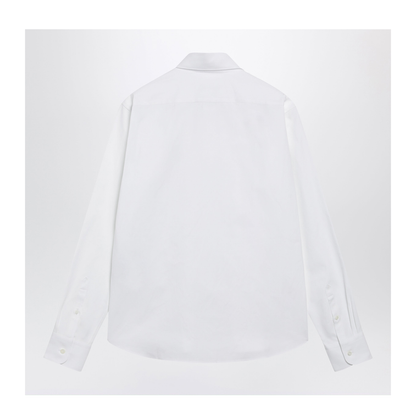 MAYFEYR - Prada - Classic-Fit Cotton Shirt With Embroidered Logo In White - UCN666WMO1926F0009