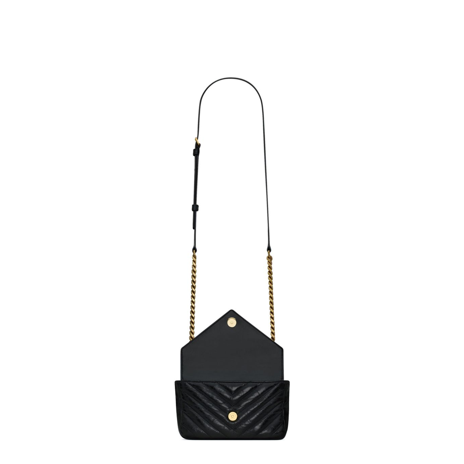College Mini Leather Shoulder Bags - Black