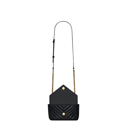 College Mini Leather Shoulder Bags - Black
