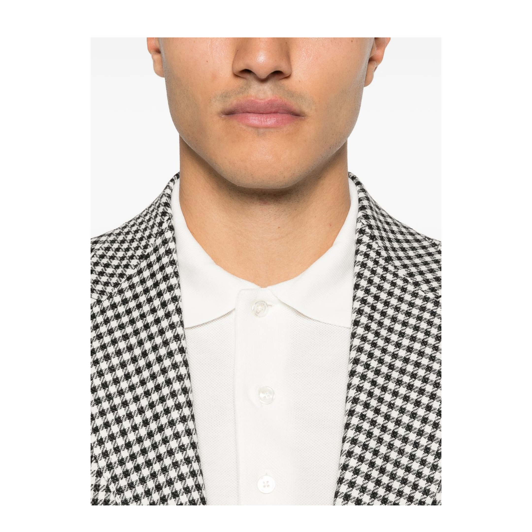 Lyocell Pique Polo Shirt In White