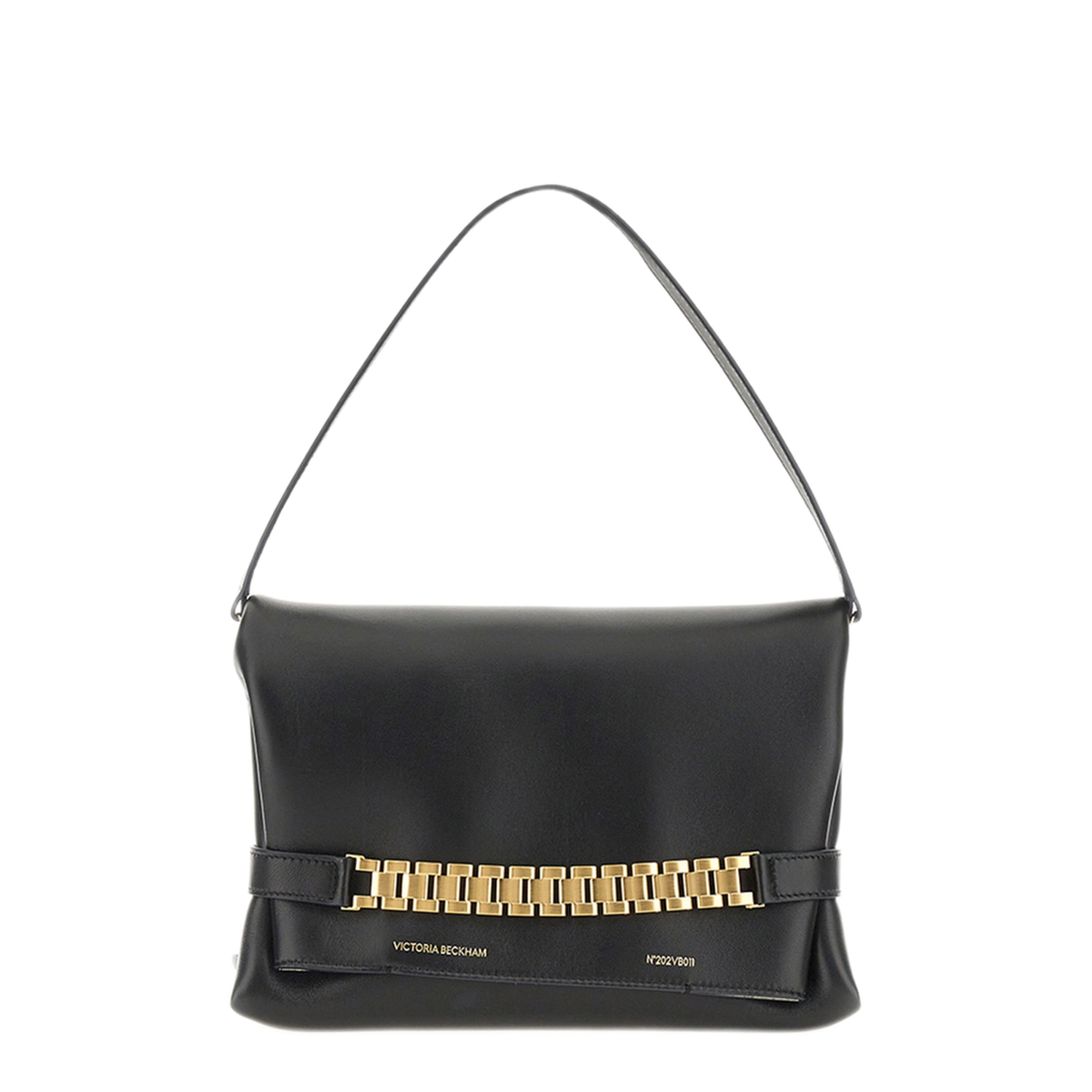 Chain Pouch Nappa Leather Shoulder Bag - Black