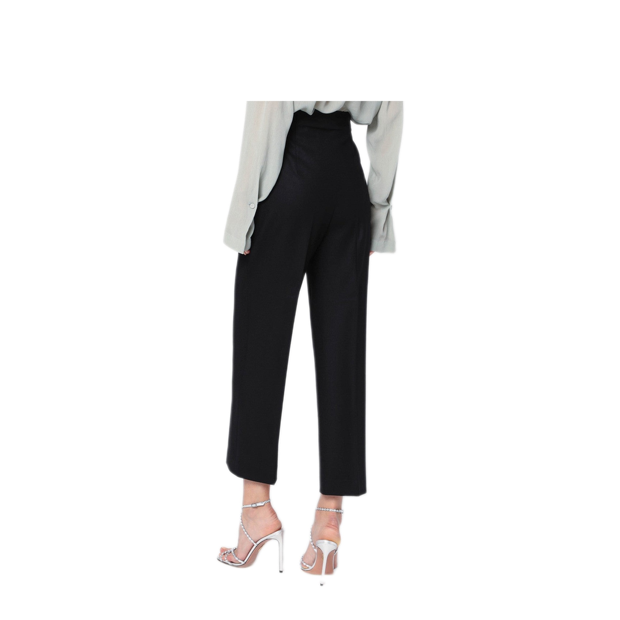 MAYFEYR - Alberta Ferretti - Black Wool Blend Trousers - 03016641A0555