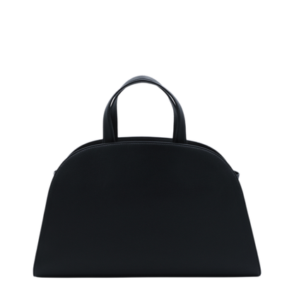 Romy Calf Leather Boston Bag - Black