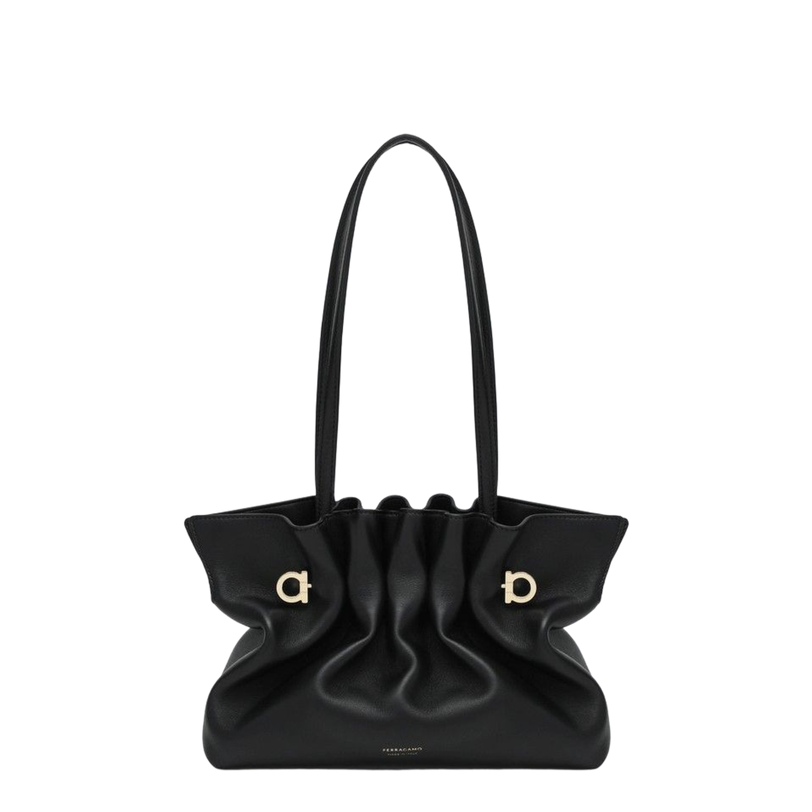 Soft-Bag Small Black Leather Shoulder Bag
