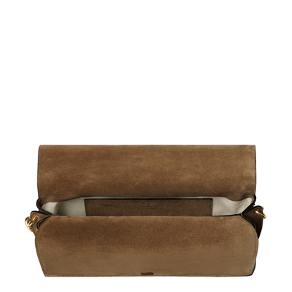 Large Shoulder Bag GG Suede Brown