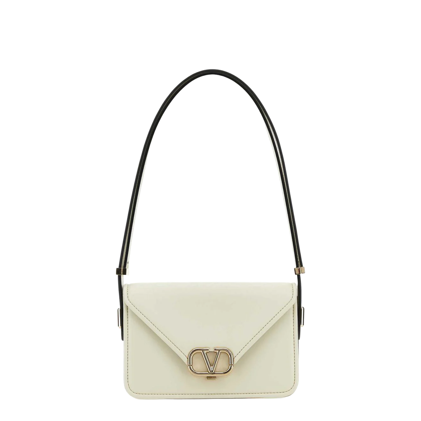Ivory Leather VLogo Crossbody Bag