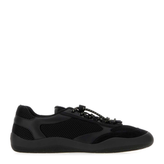 Black Mesh And Leather Speedrock Sneakers