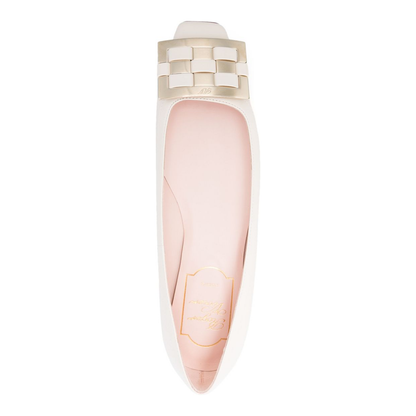 Trompette Ballerinas in Leather Off White