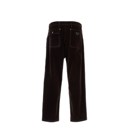 Brown Velvet Denim Pant