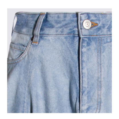 Godet Maxi Skirt in Dirty Light Blue