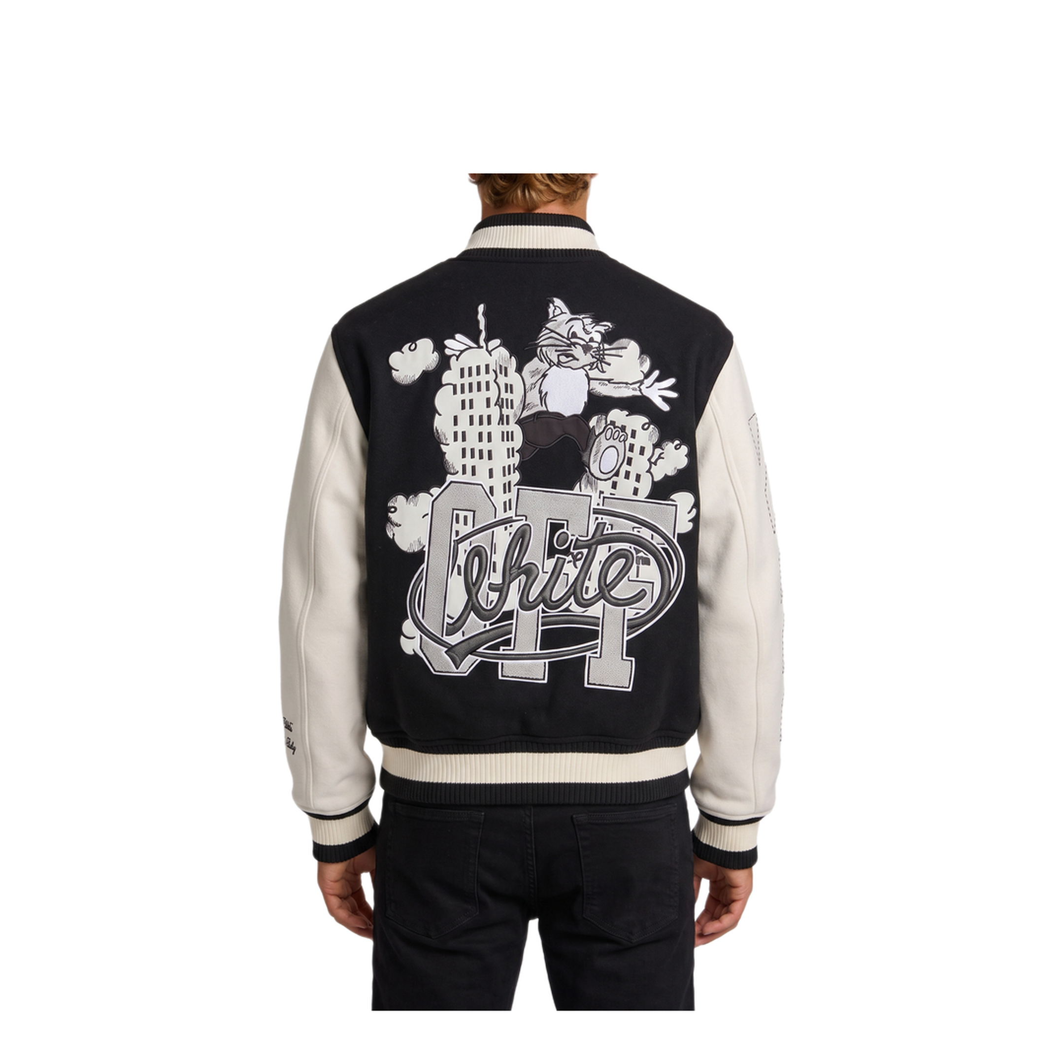 MAYFEYR - Off-White - Cat Off College Jacket - OMEH053F26FAB00100001