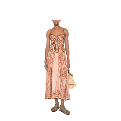 Aster Scarf Print Midi Dress
