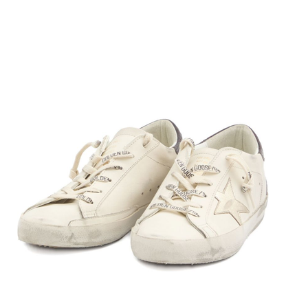 White Super-Star Crocodile-Effect Sneakers